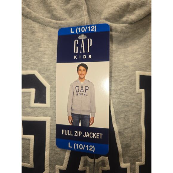 Gap Full Zip Sweater Hoodie Unisex Size 10/12 gray Fleece 6680 - Picture 2 of 5